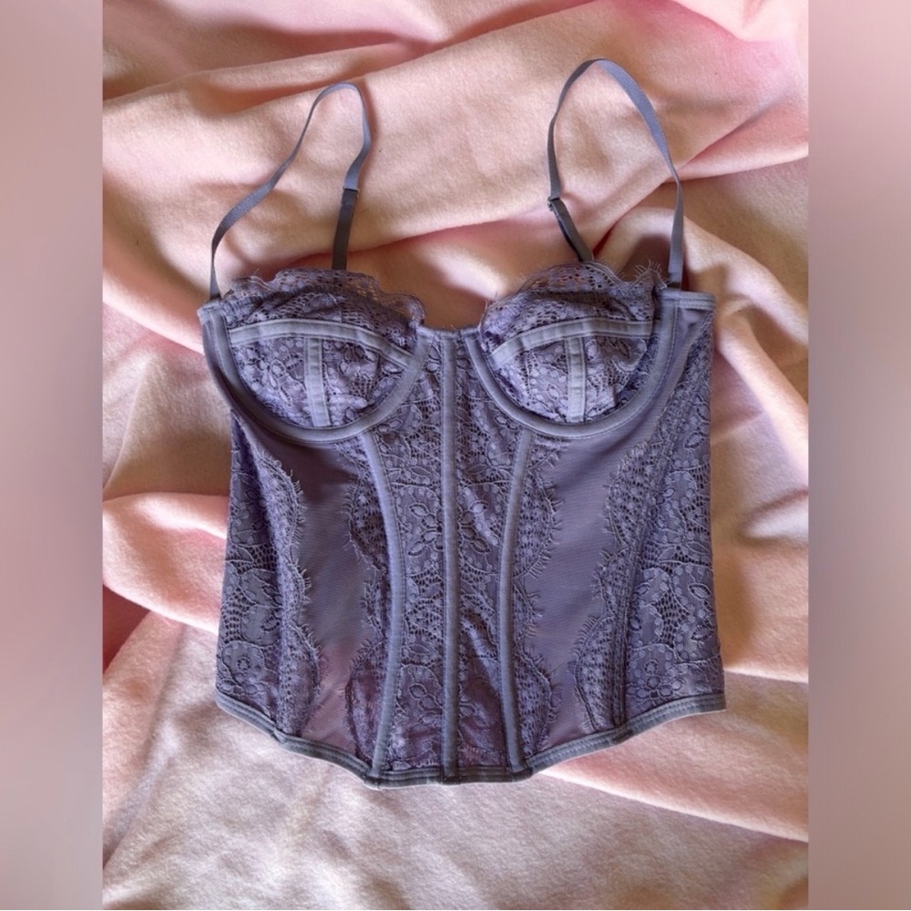 Urban Outfitters Out From Under Modern Love Corset Petite Small Purple